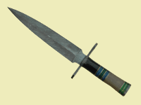 Damascus Blade & Clip/guard Hunting Dagger
