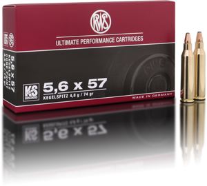 AMMO 5.6X57 74GR KS - CONED SOFT POINT