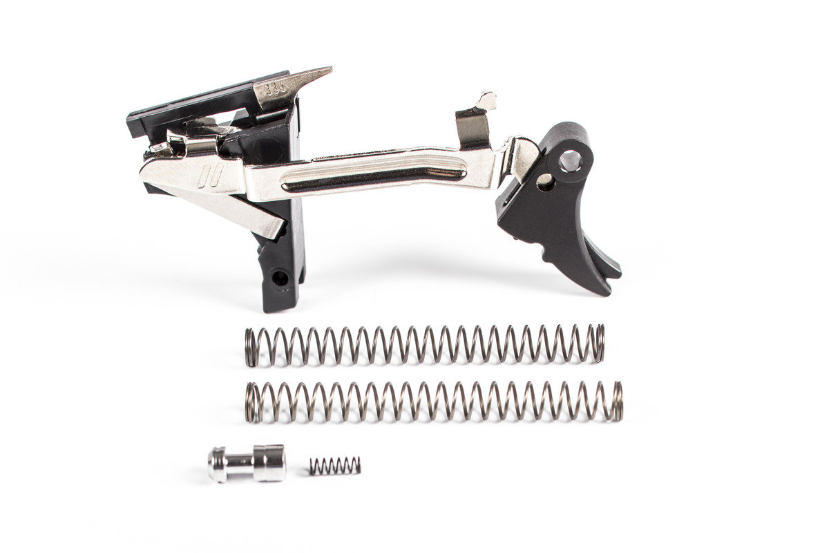 ZEV TECHNOLOGIES ADJUSTABLE FULCRUM TRIGGER DROP-IN KIT, 1ST-4TH GEN, GLOCK 10MM SF, BLK/BLK