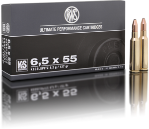 AMMO 6.5X55 127GR KS - CONED SOFT POINT