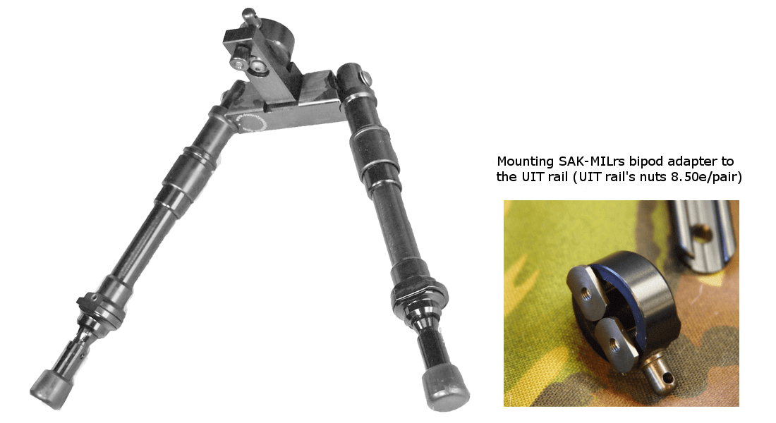 SAK-MILRS RIFLE BIPOD AND OTHER SHOOTING RESTS