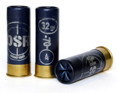 Hunting cartridges loaded with shots in container