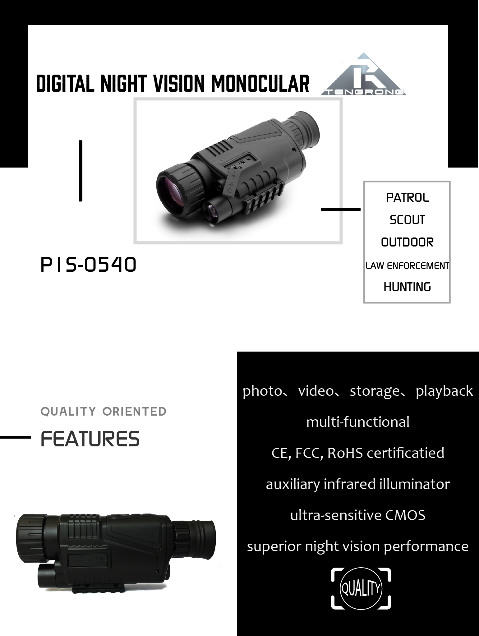 TR P1S-0540 Digital Night Vision Monocular
