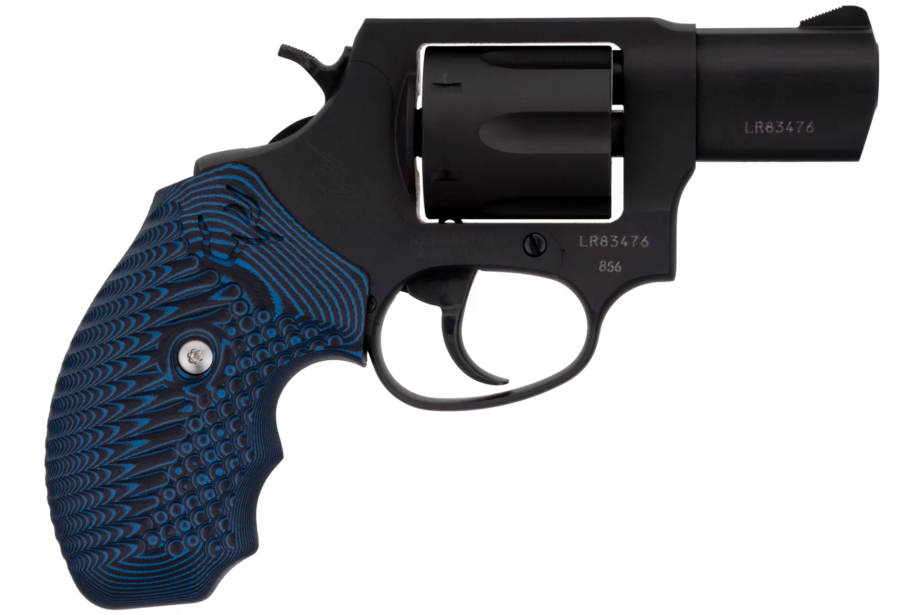 Taurus 856 Matte Black Blue Cyclone VZ Grips