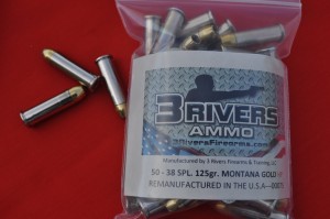 3Rivers Ammo 38SPL. 125 gr Montana Gold HP