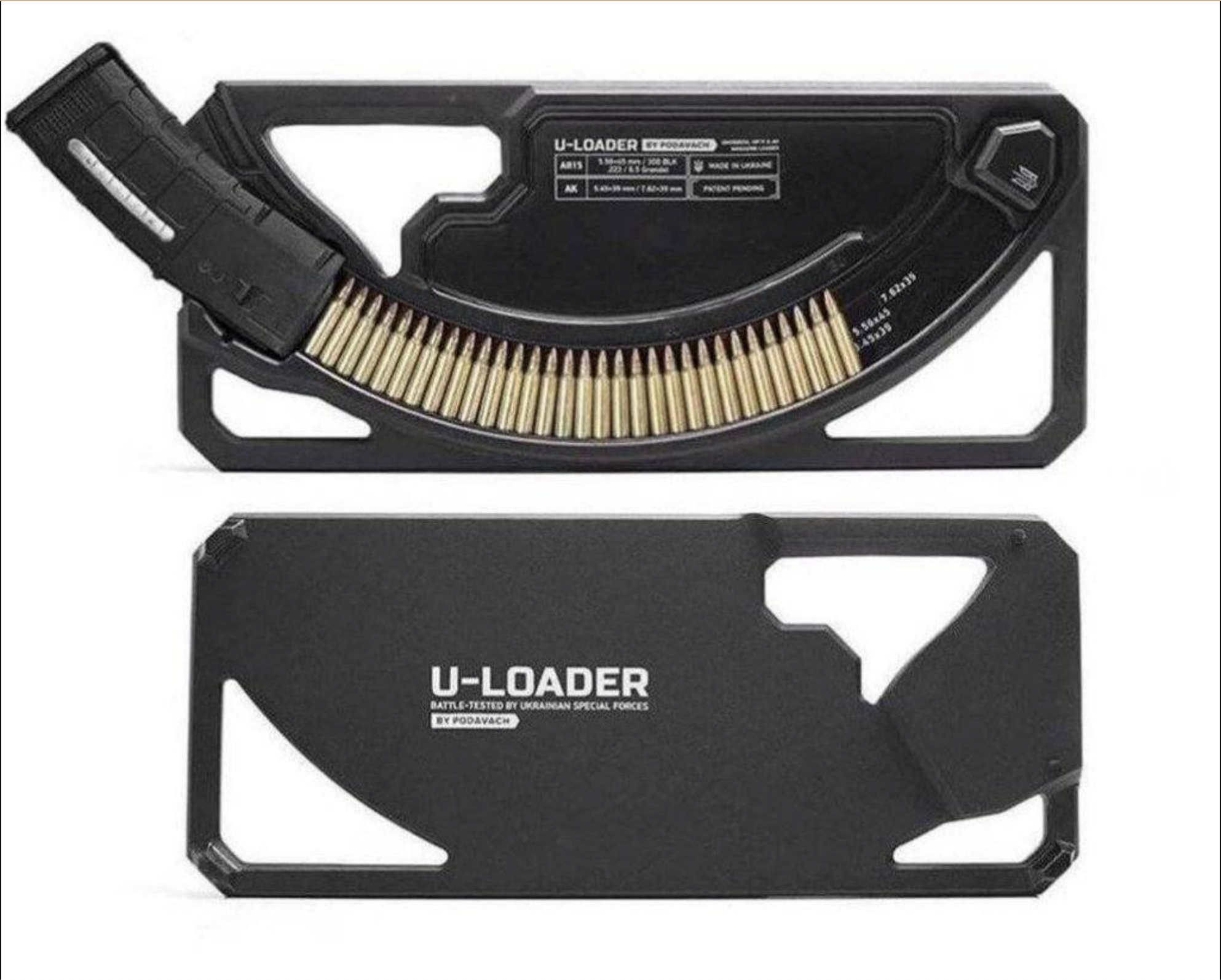Universal Magazine Speed Loaders for AR15, AK, AUG, G36, MP5. OEM is possible.