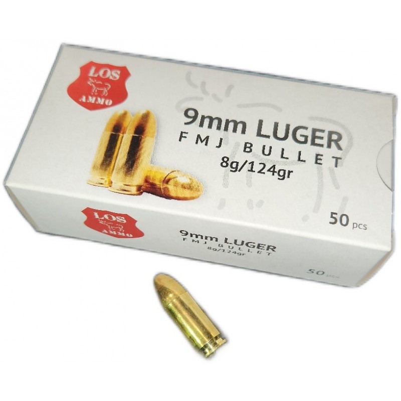 9 mm Luger 123 copper plated bullet