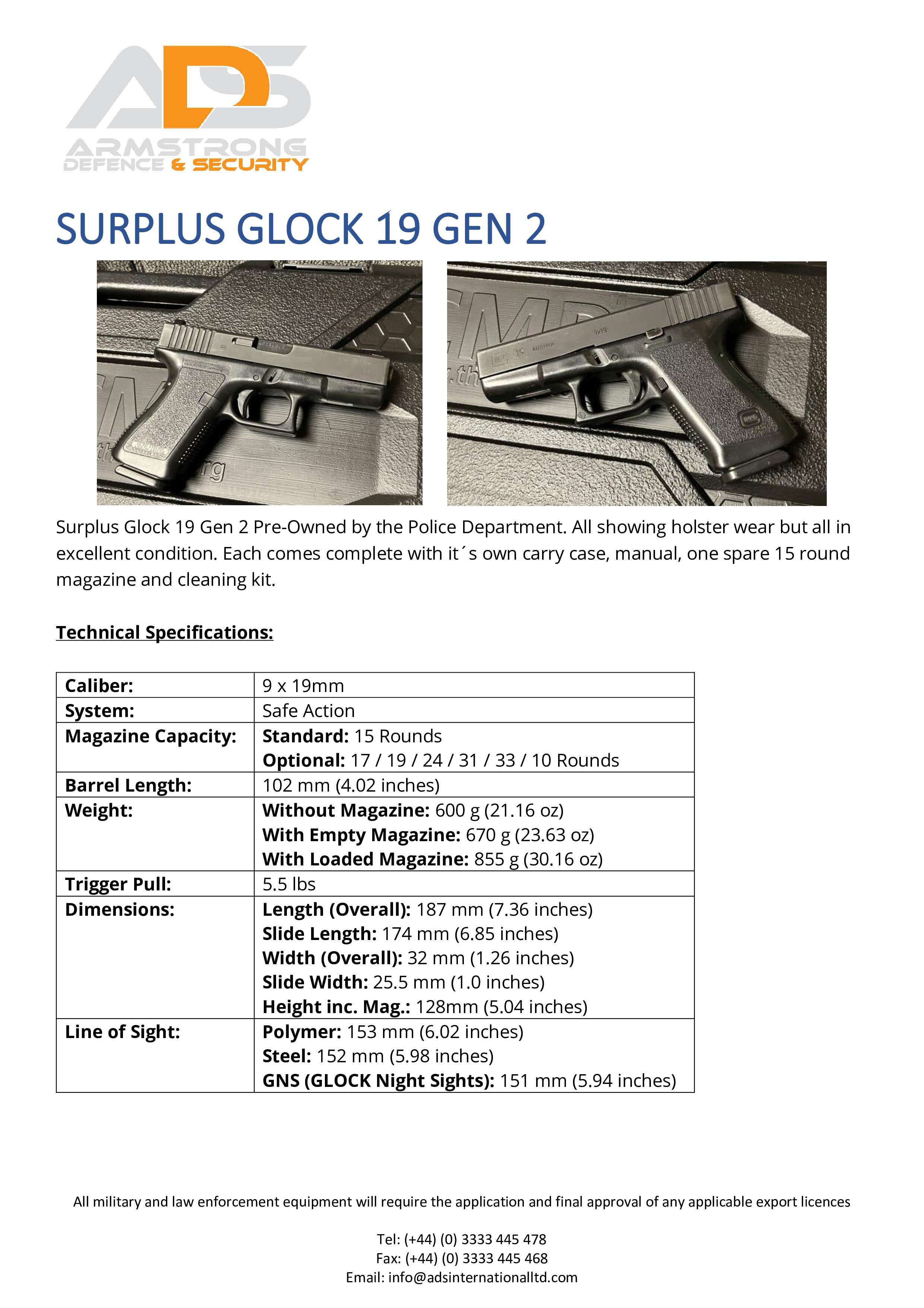 Surplus Glock 19 Gen 2