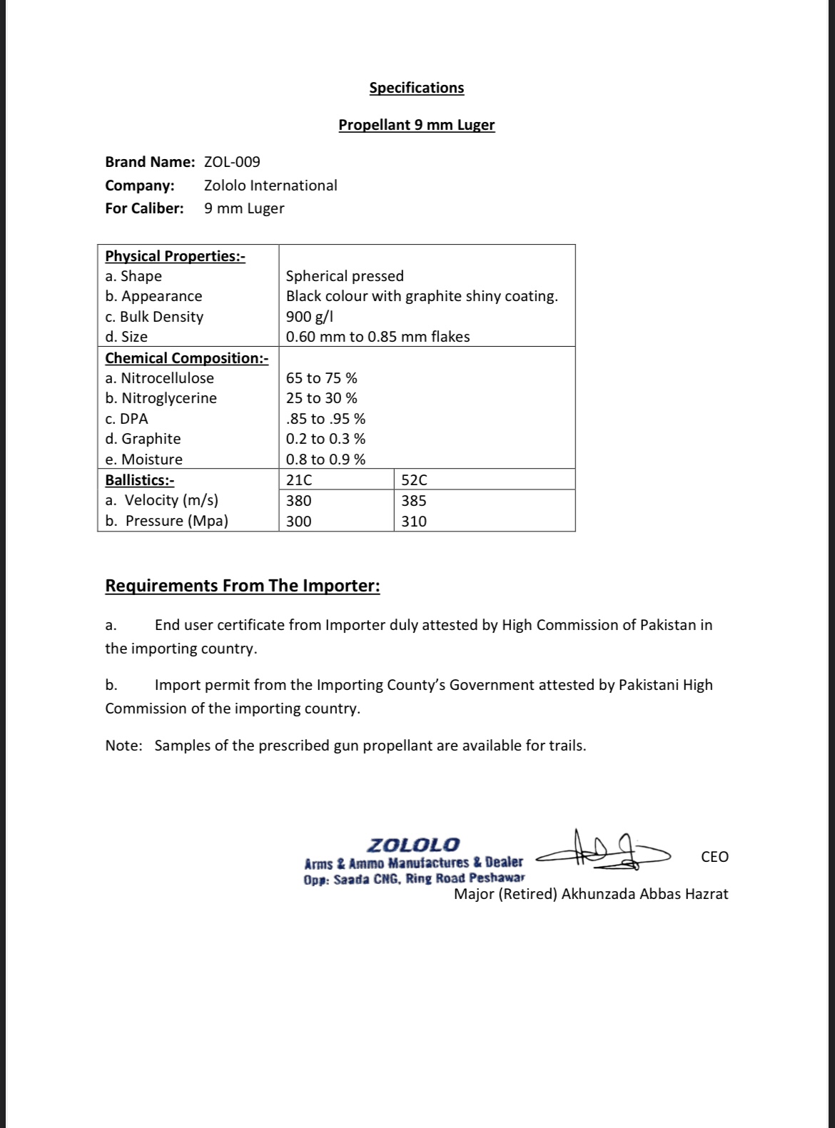 Propellant powder