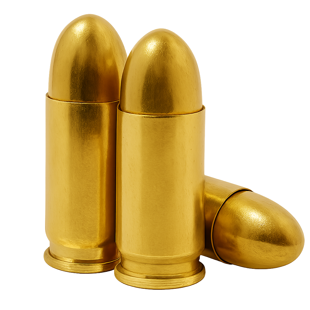 9×19mm Bullet Luger 115 gr FMJ and 124 gr FMJ