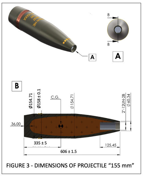155mm (M107) Empty Artillery Shell Case